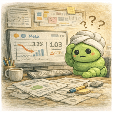 성과 데이터 앞에서 막막한 모습